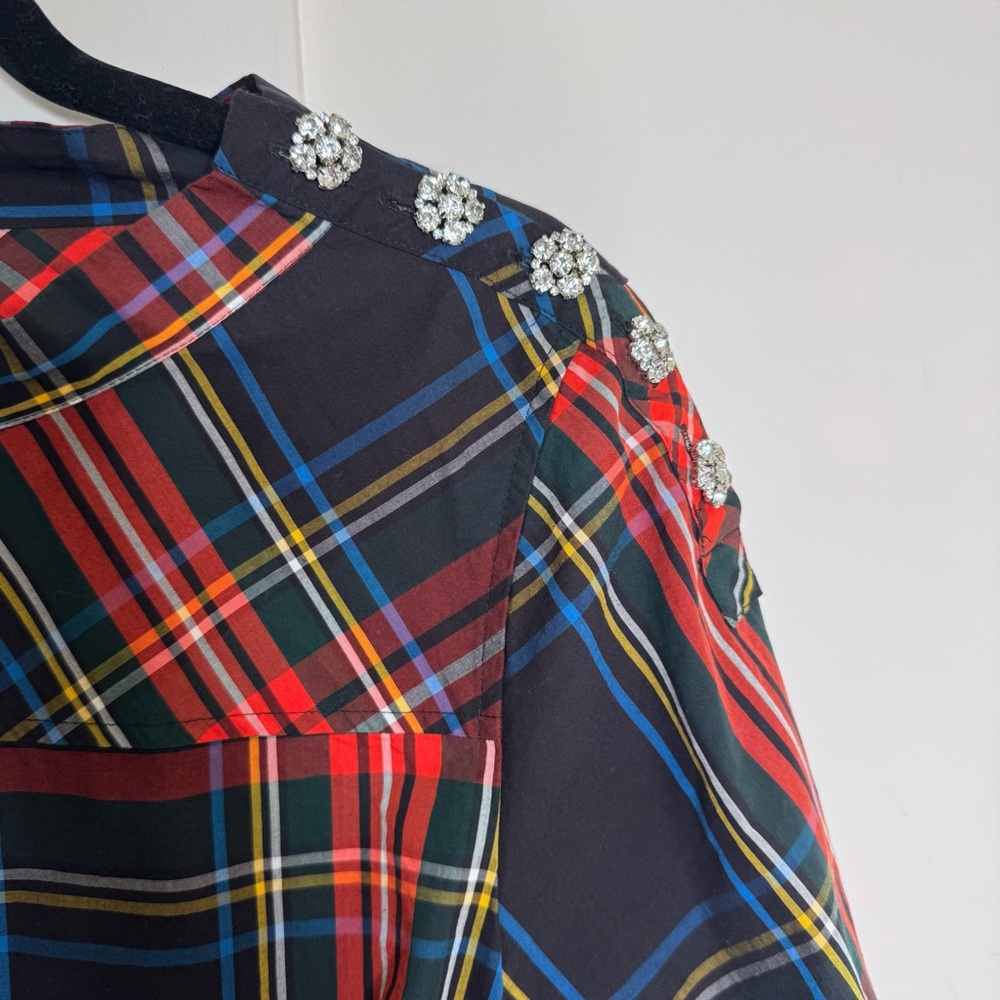 NWT J Crew Plaid Long Sleeve 10 petite - Picture 4 of 5
